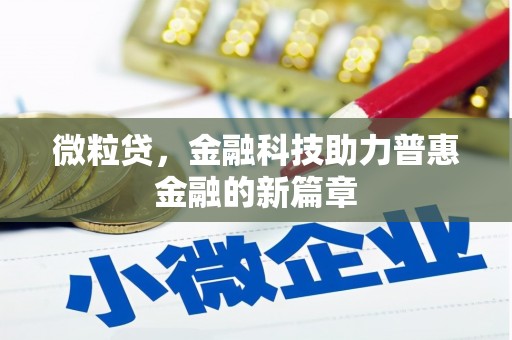 越西微粒贷，金融科技助力普惠金融的新篇章