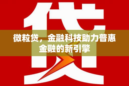 越西微粒贷，金融科技助力普惠金融的新引擎