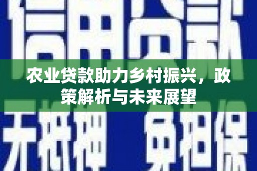 越西农业贷款助力乡村振兴，政策解析与未来展望