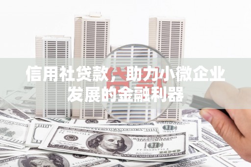 越西信用社贷款，助力小微企业发展的金融利器