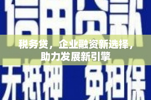 越西税务贷，企业融资新选择，助力发展新引擎