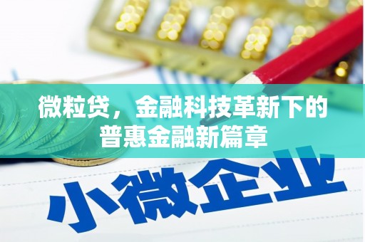 越西微粒贷，金融科技革新下的普惠金融新篇章